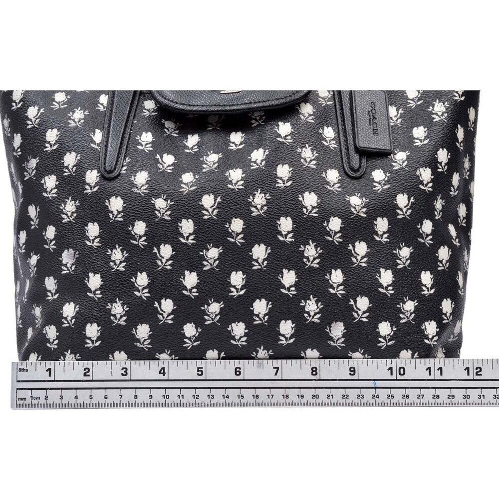 Coach Black and White Floral Tote - Picture 11 of 15